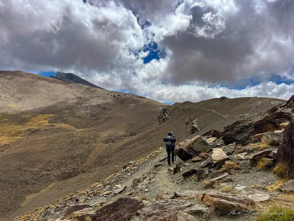 Me walking on the trail on Pico Veleta hike.