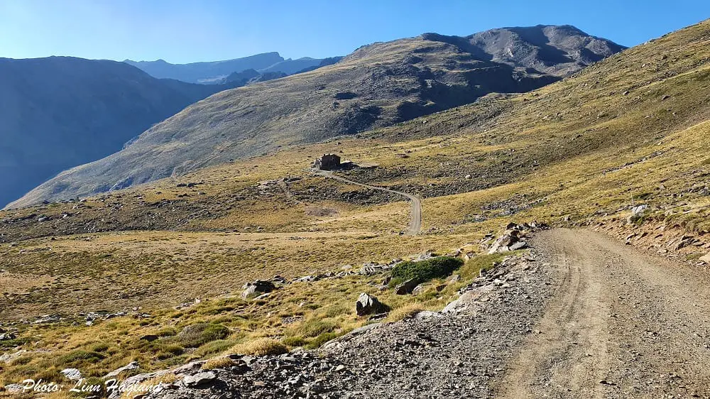 Hiking towards Refugio de Poqueira on the way to Mount Mulhacen 