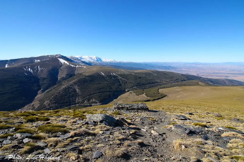 View from El Chullo to Sierra Nevadas 3000-meters peaks