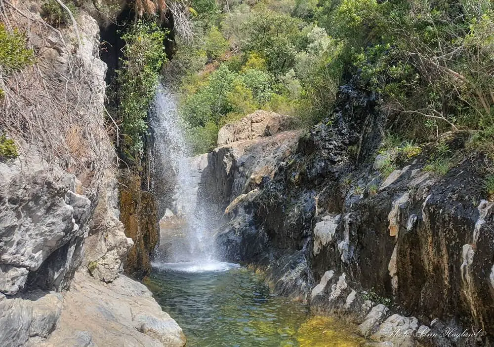Waterfall in Rio Verde Istan Malaga Andalucia Spain