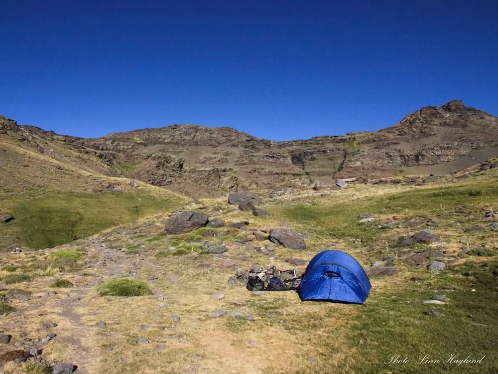 wild camping in sierra nevada national park spain