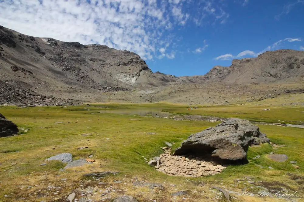 Siete Lagunas at top of Chorreras Negras waterfall