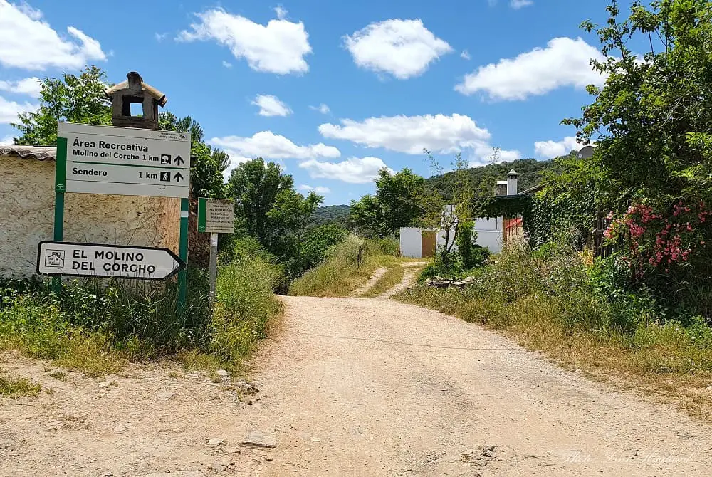 Road leading to Sendero Molino del Corcho hike