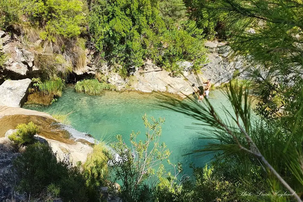 romantic hike in a river