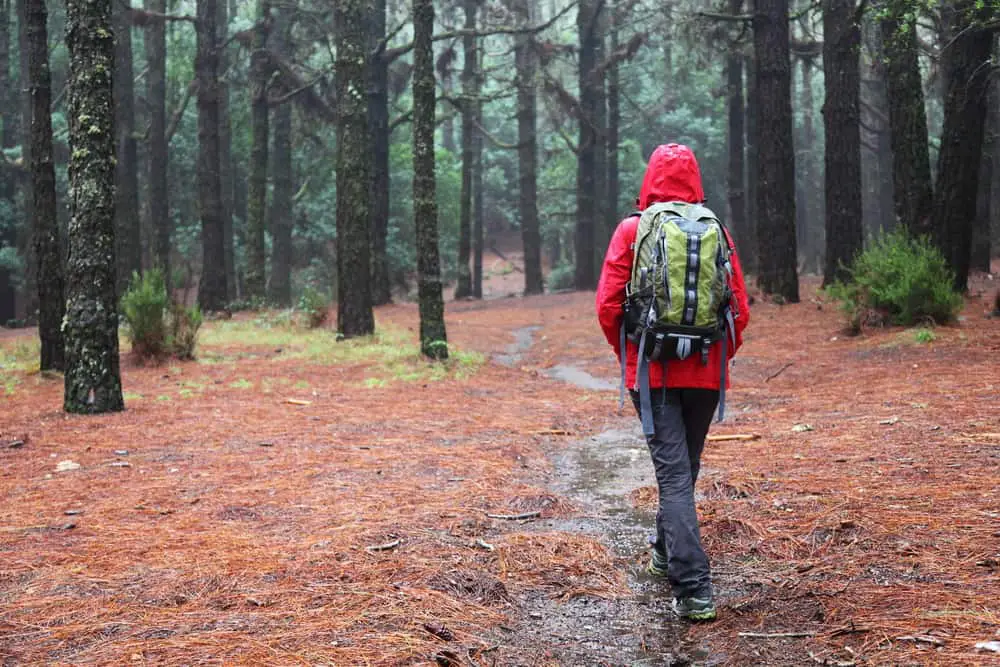 Hiking in rain