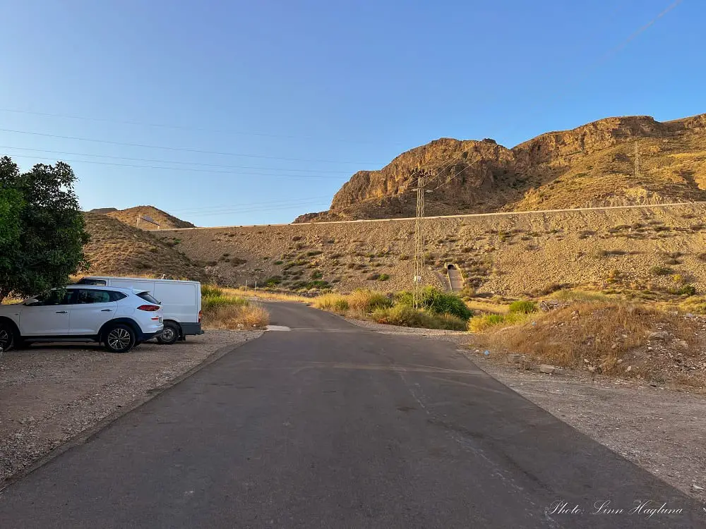 Trailhead and parking Antenas de Aguadulce Spain hike