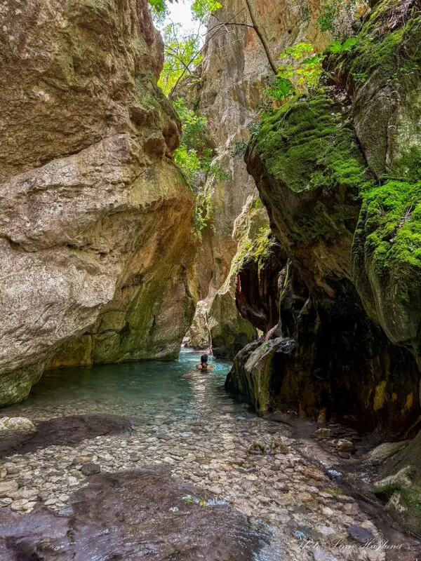 Swimming in Arroyo Bocaleones Cadiz.