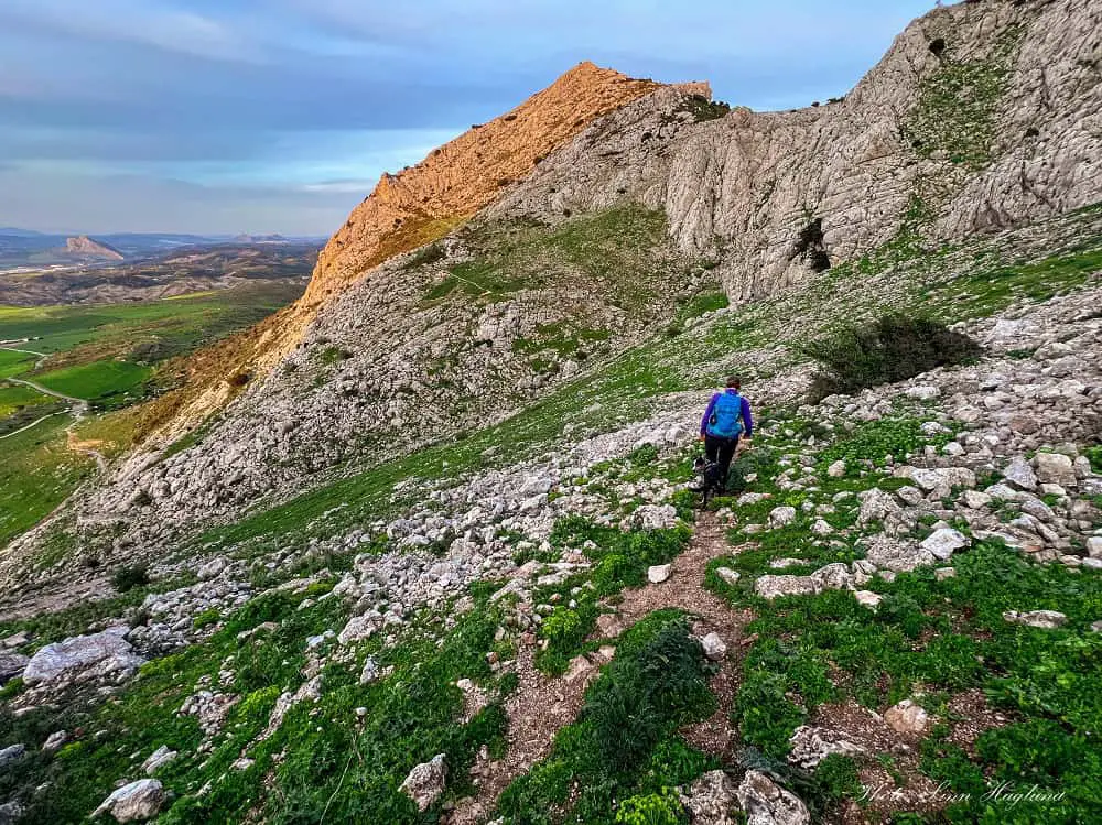 Me and Atlas walking the last bit down from Camorro Alto.