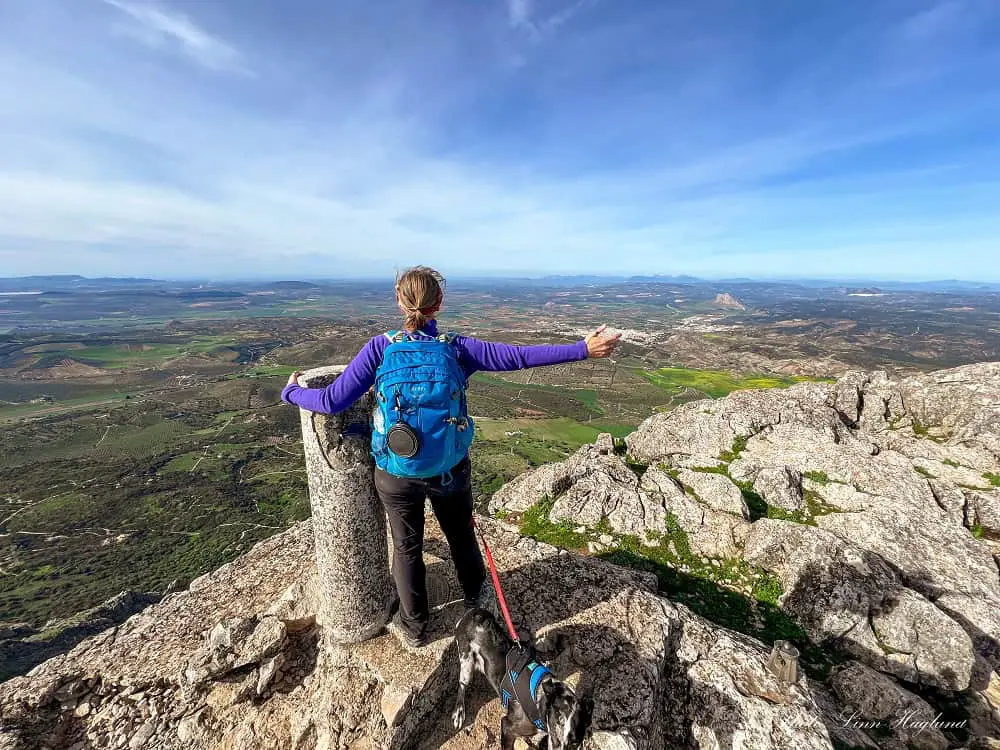 Me enjoying the views from Camorro Alto Antequera of the city, the countryside, and Lover's Rock.