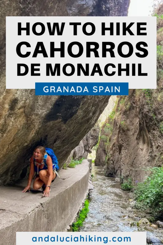 Me crawling under a rock while hiking Los Cahorros de Monachil in Granada, Spain.