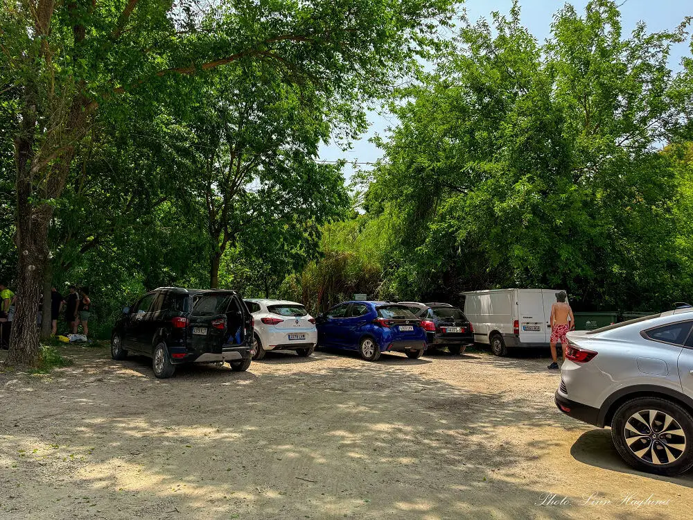 Parking for Arroyo Bocaleones hike in Sierra de Grazalema Natural Park Cadiz Spain.