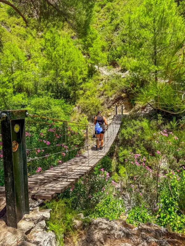 Hanging bridge Rio Verde Otívar Spain.