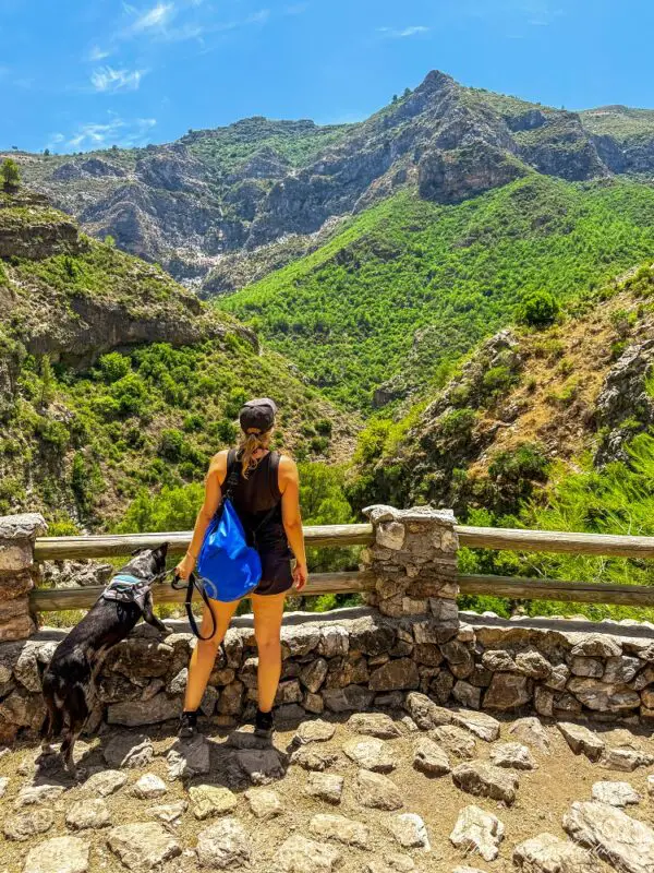 Otívar Rio Verde - Mea and Atlas taking in the views of the valley.