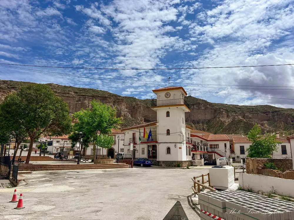 The Town Hall and square in Gorafe village in Granada, Spain.